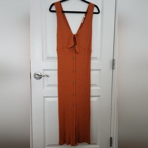LUSH Cutout Ribbed Midi Dress Sz L